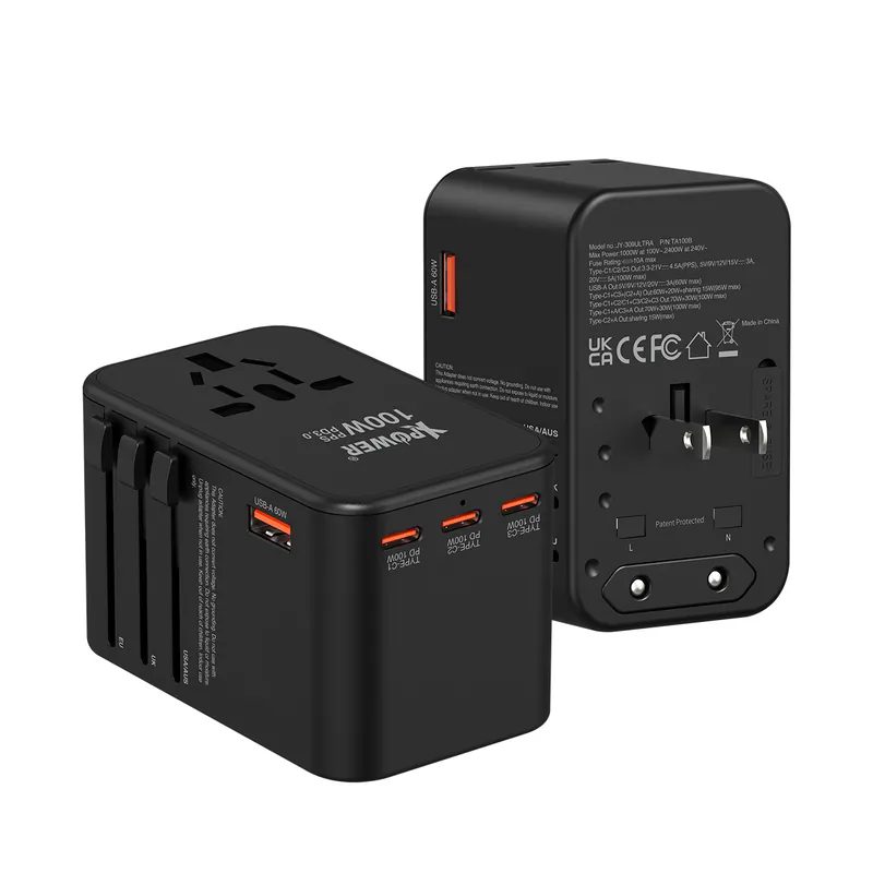Xpower 100W Gan 5 Output Travel Adapter - Black Xpower 100W Gan 5 Output Travel Adapter - Black